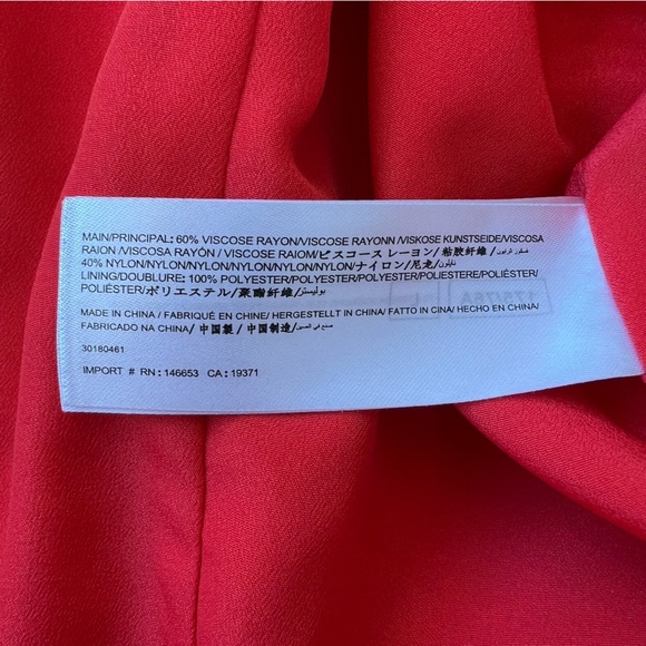 KEEPSAKE THE LABEL Red Ruffle Strapless Mini Dress Size Large Floral Jacquard - Picture 9 of 13